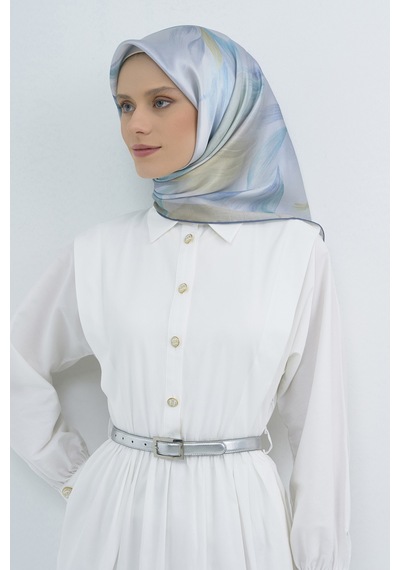 Armine Saf İpek Sura Eşarp-2026 İlkbahar-yaz- 951900d Mavi-03