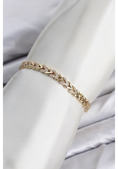 Cm Model Zirkon Taşlı Vıp Seri Gold Renk Pirinç Kadın Bileklik Çok Renkli 46274726