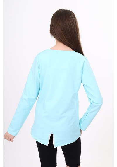 Toontoy Kız Çocuk Milan Baskılı Sweatshirt Açık Mint Yeşili Mint