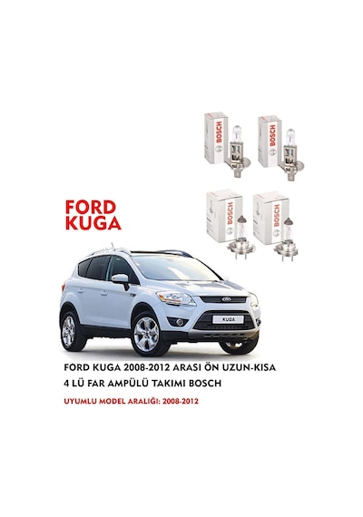 Ford Kuga 2009 Model Ön Uzun-kısa 4 Lü Far Ampülü Takımı