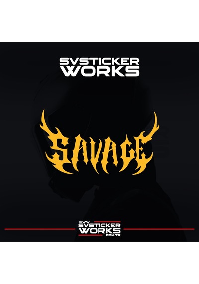 Savage Kask Sticker Tüm Kasklar Uyumlu Tek Yön 1 Adet Sarı