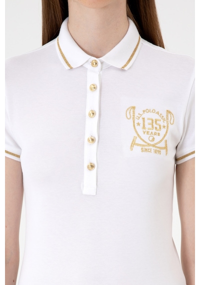 U.S. Polo Assn. Kadın Beyaz Polo Yaka Tişört 50300676-VR013