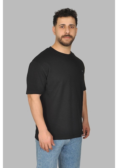 Manta 2772 Bisiklet Yaka Oversize Erkek T-shirt-29961 Siyah