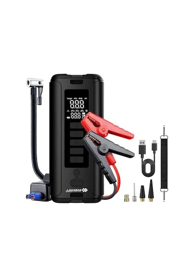 12000mah Güç Bankası, 800a Hava Kompresörü Ve Takviye Kablolu