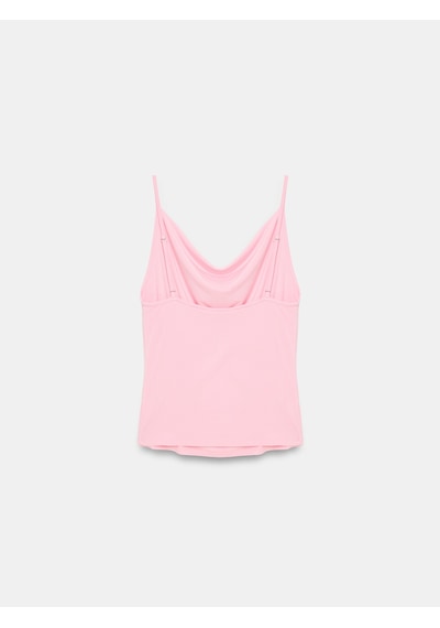 Dilvin 21235 Degaje Yaka Askılı Top-toz Pembe