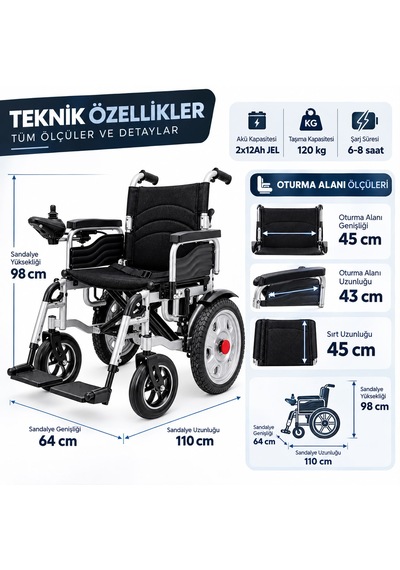 Nsds01 Akulu Tekelekli Sandalye Elektromanyetik Frenli Katlanabilir