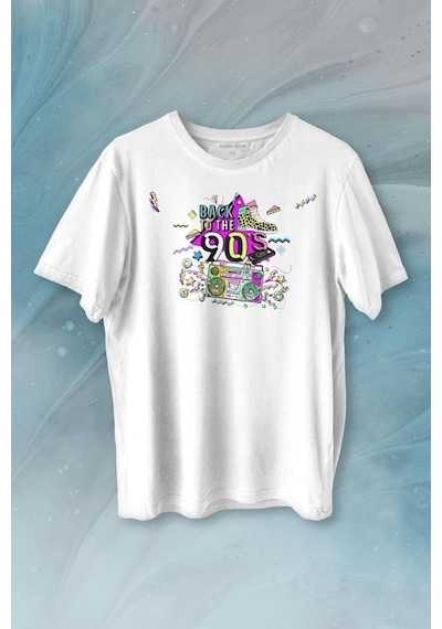 Doksanlar Pop 90's Retro Vintage Baskılı Tişört Unisex T-shirt 001