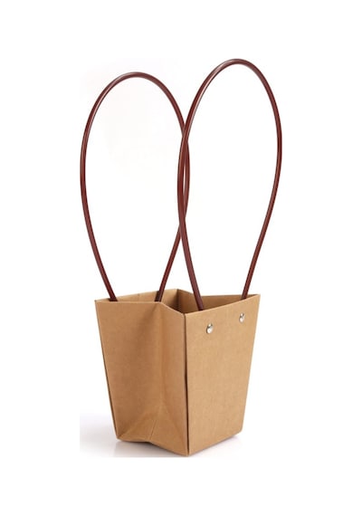 Kraft Çiçek Taşıma Çantası 12Cmx9Cm H:12Cm (2'Li) Kraft Çiçek Taşıma Çantası 12C