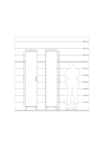 Hyperion Dolap 4 Raflı 2 Çekmeceli Tek Kapaklı 44x44x221 Antrasit-aytaşı Aytası