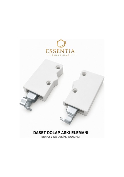 Daset Dolap Askı Elemanı Sol Beyaz Vidalı Kancalı Gizli Askı Sistemi Çoklu Renk