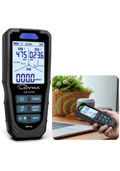 Loyka Emf-01 Profesyonel 3 Eksen Emf & Rf Elektromanyetik Alan Radyasyon Dedektörü Siyah