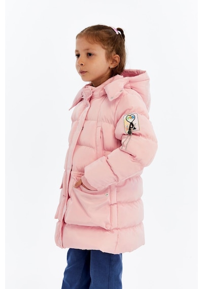 Benitto Kids Kız Çocuk Kalın Kışlık Kapüşonlu Kaban 51349 Pembe