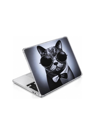 Macbook Pro 13 İnç Kristal Parlak Şeffaf Sert Kılıf Hard Case A2338 M1 M2 A2251 A2289 Uyumlu + Kedi Desenli 3m Sticker + Şeffaf Klavye Koruyucu 3'lü Set Siyah Belirtilmemiş