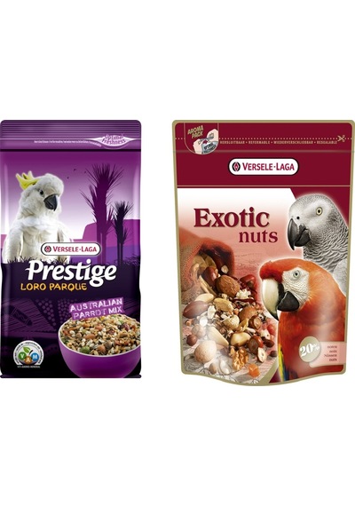 Versele Laga Prestige Loro Parque Avusturalya Papağan Yemi 1 Kg + Exotic Nuts 750 G 2 Li Paket