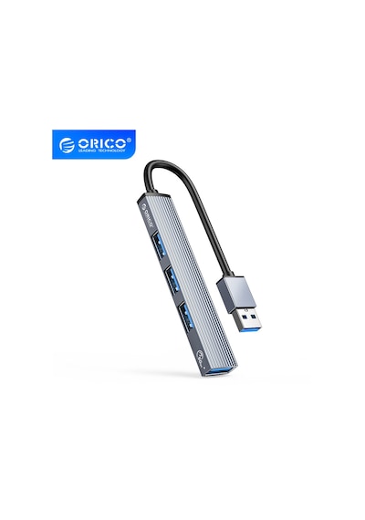 Orico AH-A13-GY USB-A to USB 3.0 Alüminyum Alaşım 4 Portlu Çoklayıcı HUB