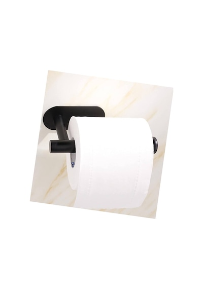 Kendinden Yapışkanlı Tuvalet Kağıtlığı Mat Siyah Modern Banyo Rulo Askısı Evimdeyokyok Diğer