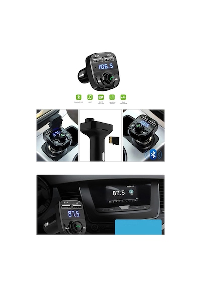 Uyumlu Bluetooth Fm Transmitter Cihazı Araç Çakmaklık Şarj Soketi