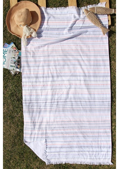 %100 Pamuk 90x160 Plaj Havlusu Beyaz