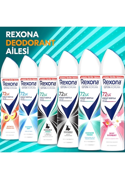 3 Adet Rexona Black & White Invisible Fresh Deodorant 150 Ml