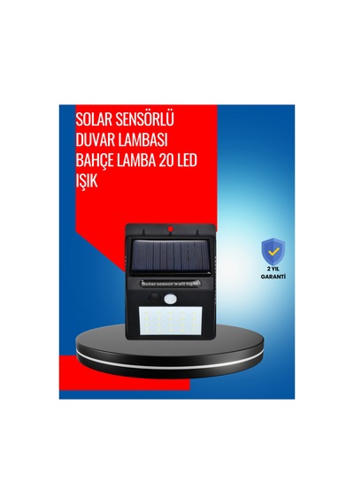 Solar Enerjiyle Çalışan Ip65 Su Geçirmez 20 Led Duvar Lambası Mercan-çok Renkli