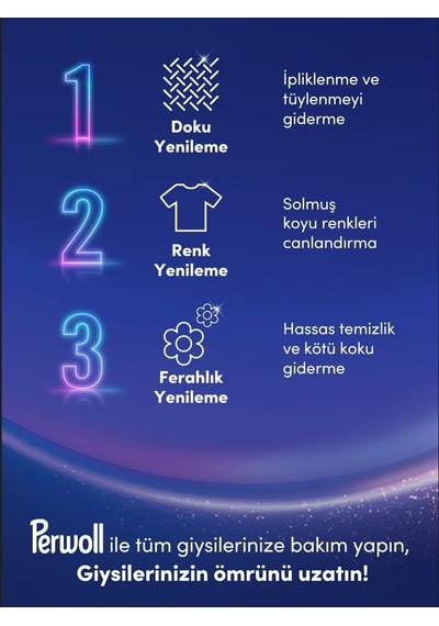 Perwoll Hassas Sıvı Çamaşır Deterjanı Yenileme&amp Çiçek Cazibesi Siyah 2,75 L 0.75 LT - 2.5 LT - 12 KG