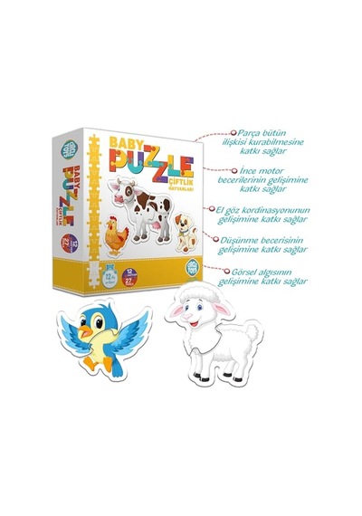 Crcl020 Baby Puzzle Çiftlik Hayvanları, Çok Renkli