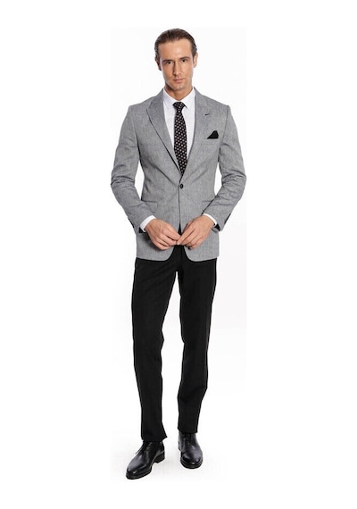 Wessi Sivri Yaka Slim Fit Füme Erkek Ceket Füme