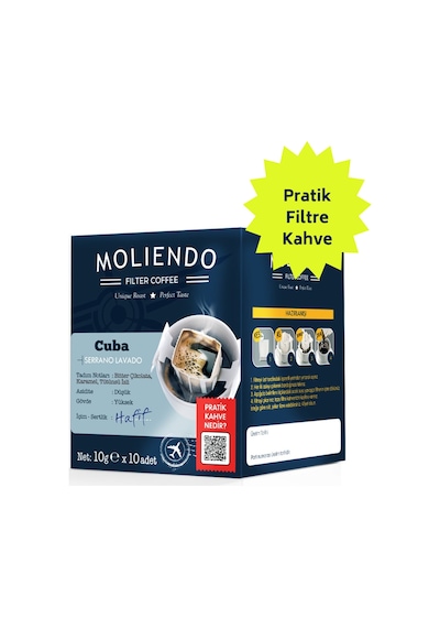Moliendo Cuba Serrano Lavado Pratik Filtre Kahve 10 x 10 G