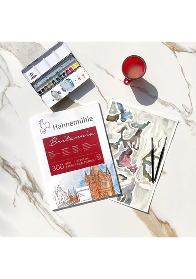 Ayrex Hahnemühle 10 628 970 Britannia Suluboya Blok Kağıdı, 17x24, 300 Gsm