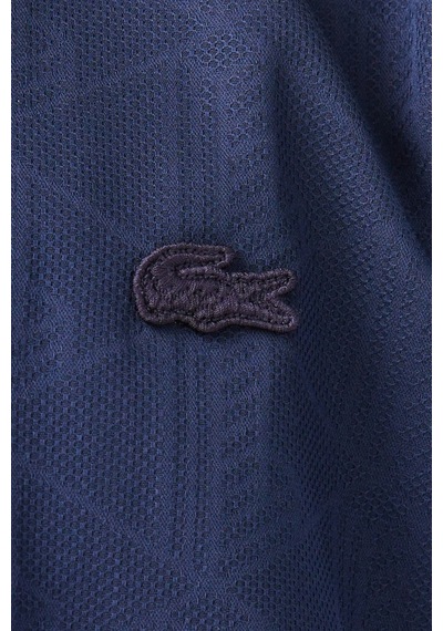 Lacoste Mens Slim Fit Navy Cotton Shirt Dar Kesim Pamuklu Erkek Gömlek Lacivert