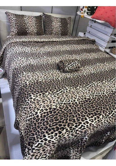 Leopar Desenli Battal Boy Pike 220x240 Cm Cesur Tarz, Hafif Konfor Çok Renkli