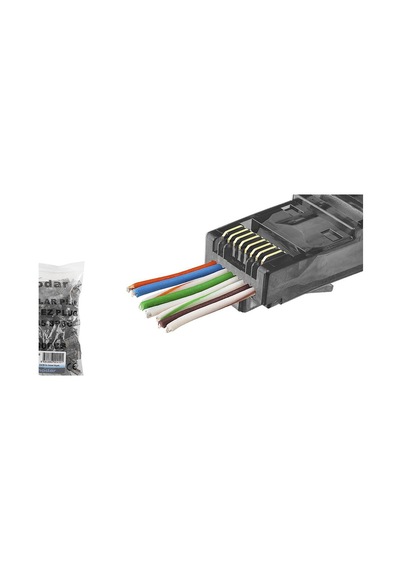 Cat6 Ez Rj45 Konnektör - 100 Adet Siyah / Ekonomik Poşet Paket Nd2410 Evimdeyokyok