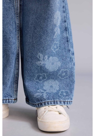 Defacto Kız Çocuk Straight Wide Jean Pantolon G7740a826spnm34 Mavi-nm34