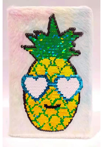 Yaz Aşkı Ananas Tasarım Papirüs Yapraklı Pelüş Defter
