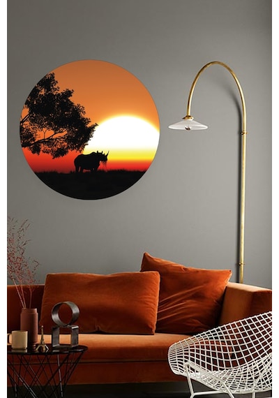 Africa Gün Batımı Baskılı Dekoratif Duvar Sticker 80x80 Cm