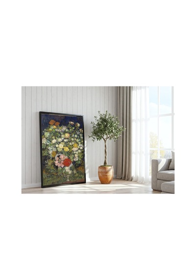 Klasik Sanat Van Gogh Vazoda Çiçek Buketi Çerçevesiz Poster 21x30 Cm A4 Tablo Klasik Sanat
