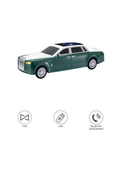 Bluetooth Hoparlör Rolls-royce Görünümlü Araba Led Ekranlı 15w Tws Fm Usb Speaker D82