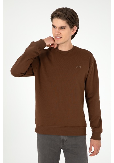 U.S. Polo Assn. Erkek Kahverengi Basic Sweatshirt 50295148-VR029 U.S. Polo Assn. Erkek Kahverengi Basic Sweatshirt 50295148-VR029