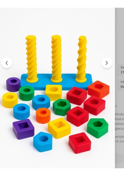 Organik 3d Baskı Renkli Şekil Eşleştirme Oyuncağı - Eğitici Aktivite Seti - İnce Motor Gelişimi