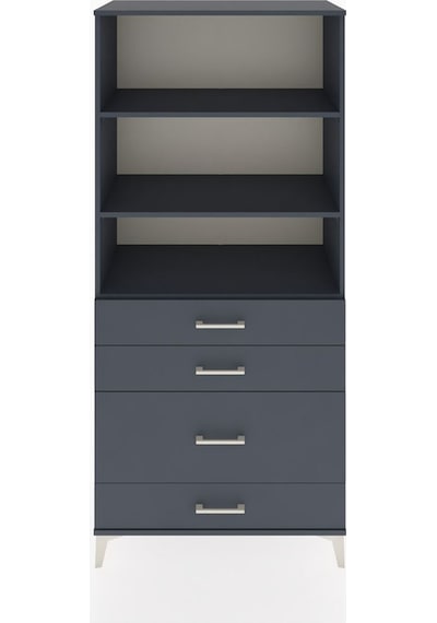 Hyperion Dolap 3 Raflı 4 Çekmeceli 88x44x195 Antrasit-antrasit Antrasit