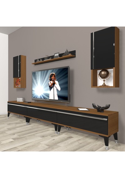 Decoraktiv Eko 270ta Mdf Silver Tv Ünitesi Tv Sehpası Ceviz - Siyah