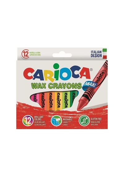 Carioca Pastel Boya Wax Maxı Yıkanabilir 12 Renk 42369 Karışık
