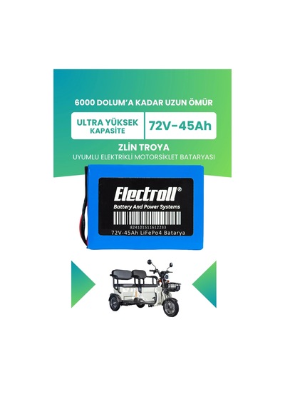 Zlin Troya Batarya Ultra Yüksek Kapasite Lifepo4 72v 45ah Elektrikli Motosiklet Bataryası