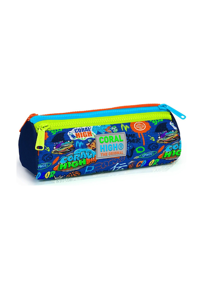 Coral High Saks Grafiti Üç Bölmeli Kalem Çantası - Erkek Çocuk Çok Renkli
