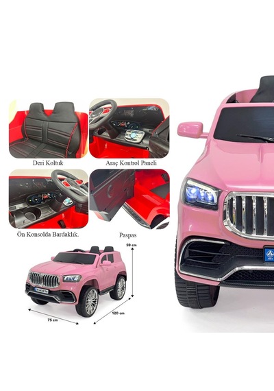 Akülü Araba Uzaktan Kumandalı Bold Gt Pembe 4x2 Deri Koltuk