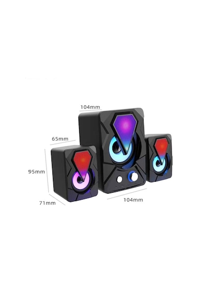 E-1306 Telefon Bilgisayar Tablet RGB Stereo Usb Subwoofer Hoparlör