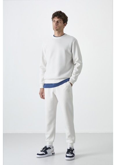 Tommy Life Ekru Bağcıklı Dar Paça Erkek Eşofman Alt - 84999 Ekru