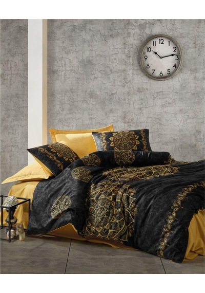 Cotton Box Saten Line Çift Kişilik Nevresim Takımı Alvina Gold Sarı