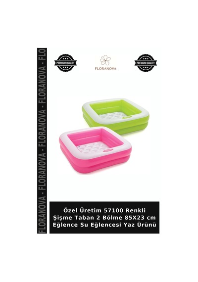Özel Üretim 57100 Renkli Şişme Taban 2 Bölme 85x23 Cm Eğlence Su Eğlencesi Yaz Ürünü Çok Renkli