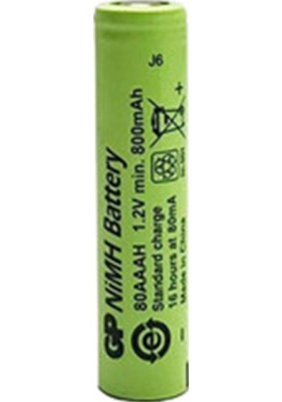Gp Aaa 800 Mah Şarjlı İnce Düz Kafa Endüstriyel Tekli Paket Pil